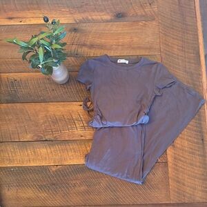 Purple Short Sleeve Jumpsuit